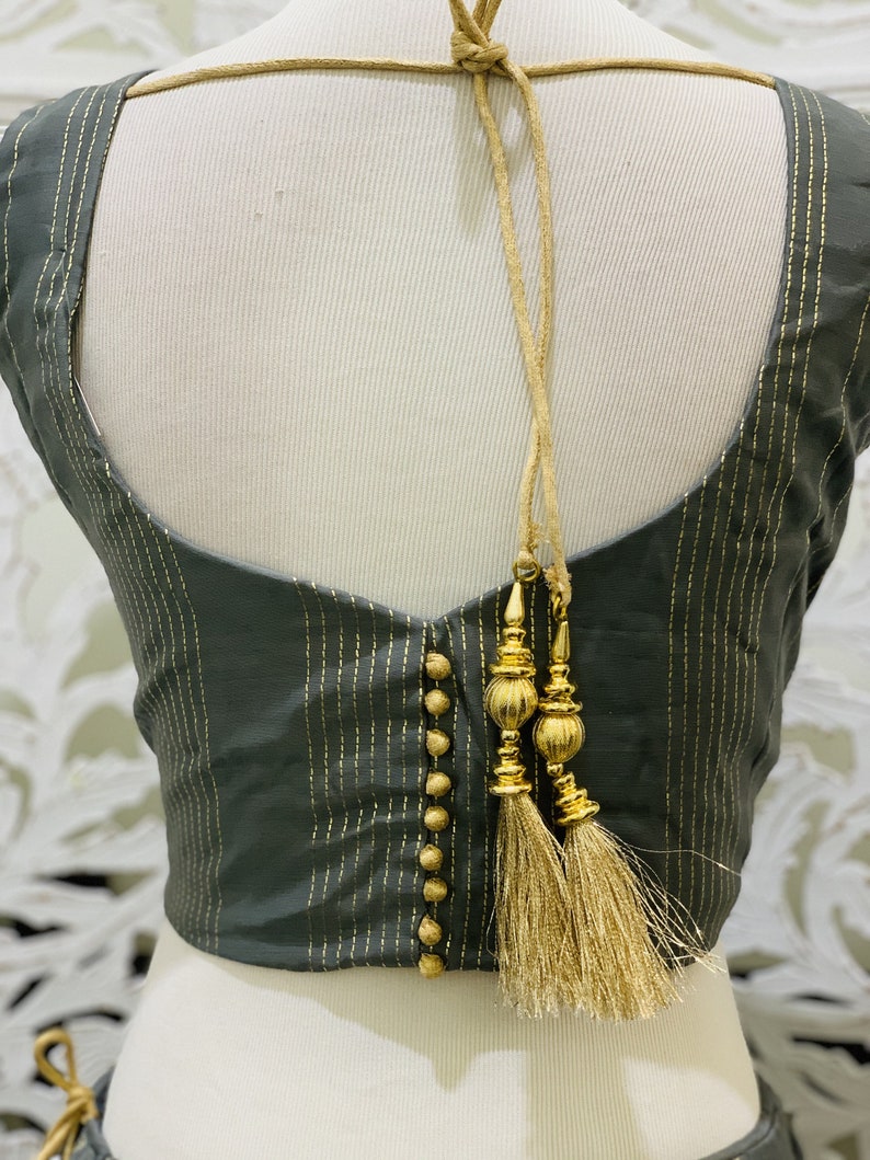 Grey and Gold Lehenga Choli