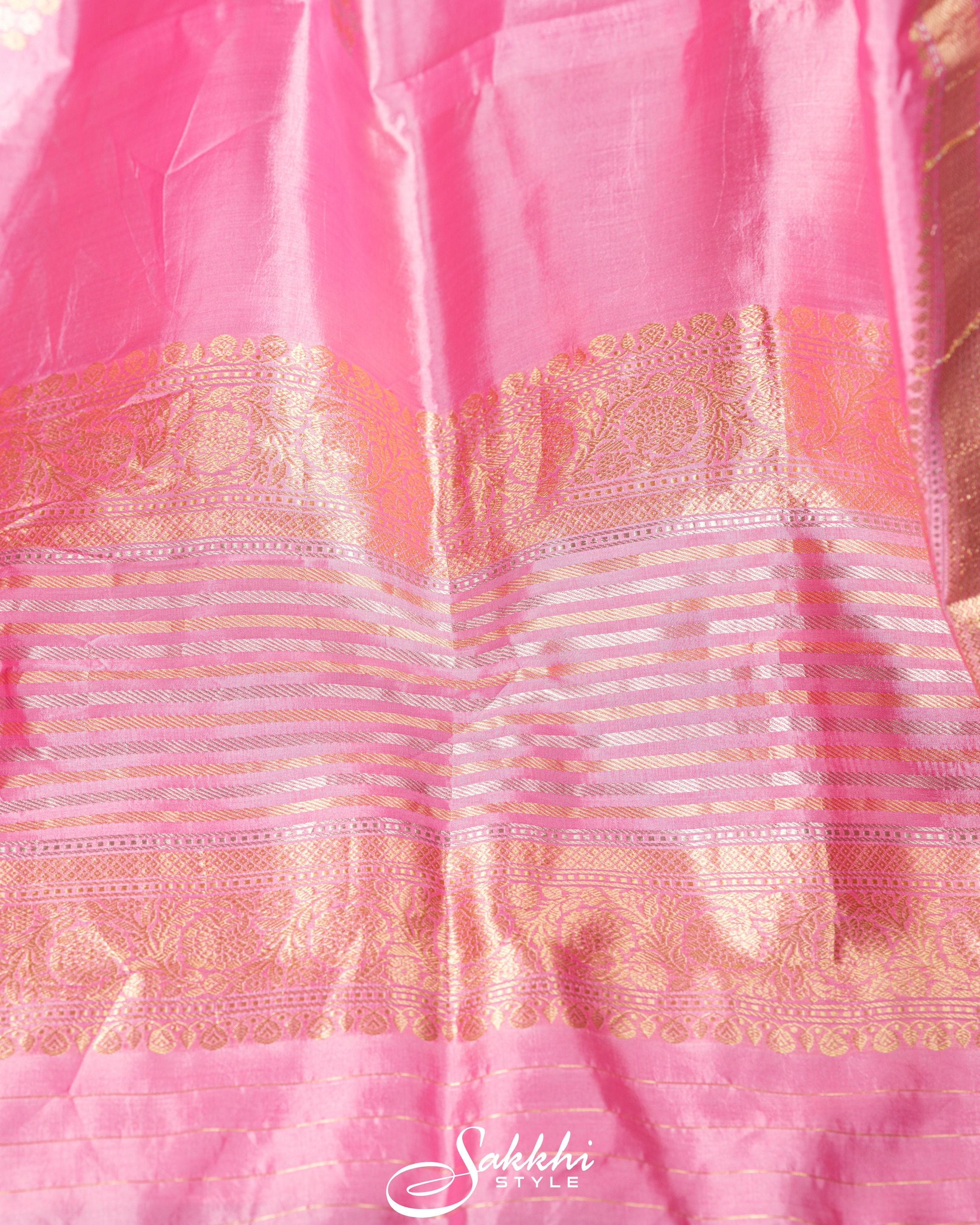 Powder Pink Raw Mango Banarasi Saree Etsy 