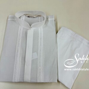 White Cotton Kurta Pyjama