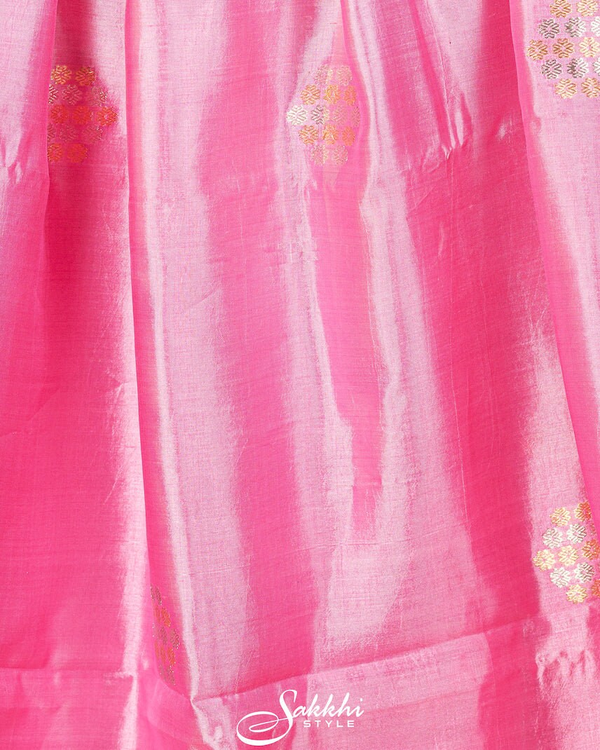 Powder Pink Raw Mango Banarasi Saree Etsy 