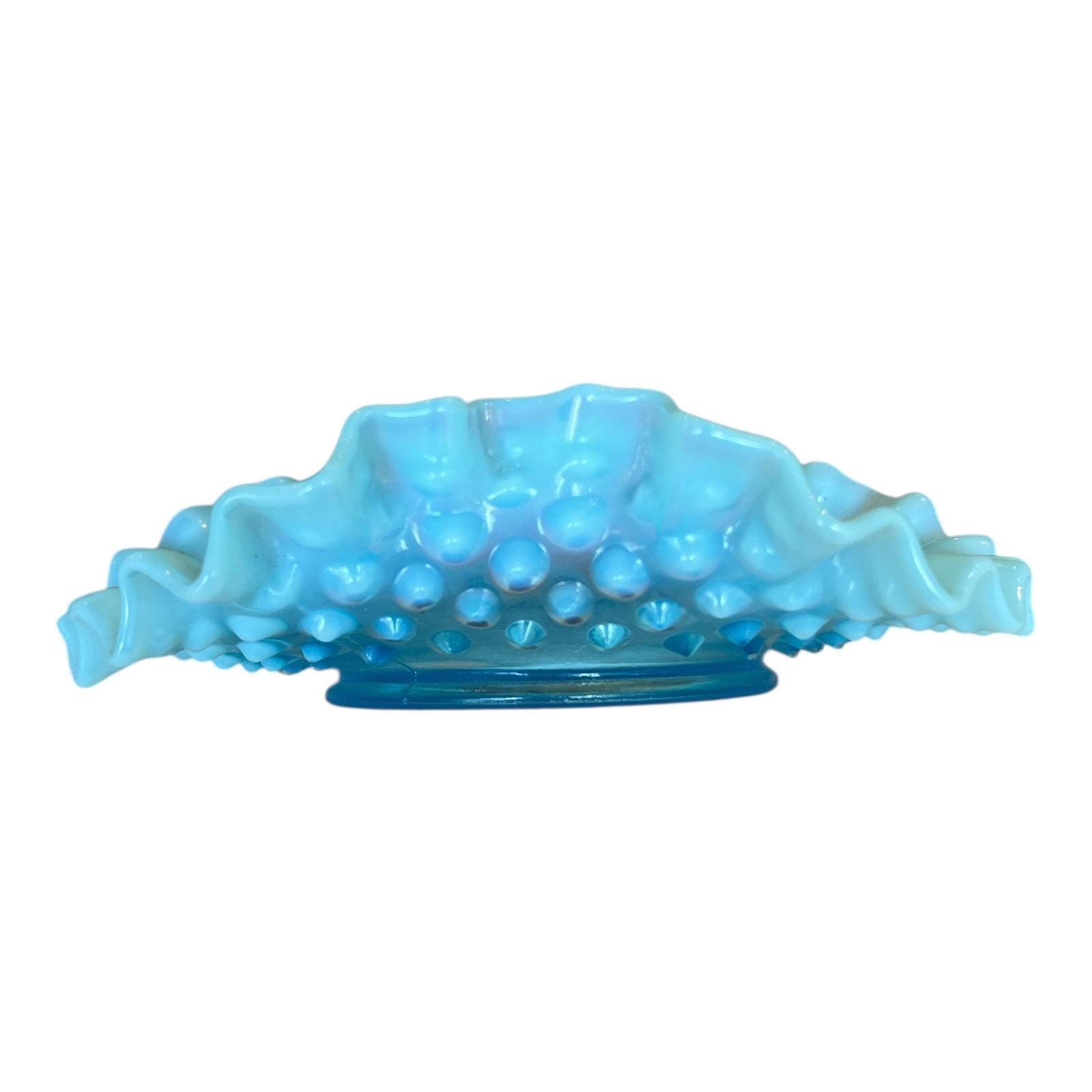 アクアブルー オパールセント キャンディディッシュ 花模様の蓋 アクア