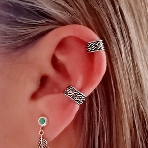 Polsino auricolare d'argento senza foro, orecchini di cartilagine senza foro, orecchino auricolare d'argento, orecchini di cartilagine celtica