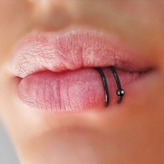 Black Silver Piercing 8 Mm in Diameter. Valid to Wear on the Nose Lip Eyebrow Helix and Lobe. Black 925 Silver Ball Piercing Etsy