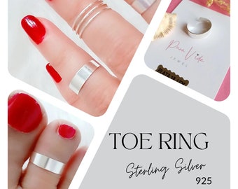 Silver Toe Ring · Dainty Adjustable Toe Ring · 925 Silver  ToeRing