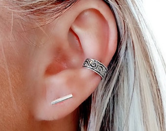 Ear Cuff for Ear without the need for a hole - Non Piercing Cartilage Earrings - 925 Sterling Silver EarCuff Earrings, ear cuff no piercing