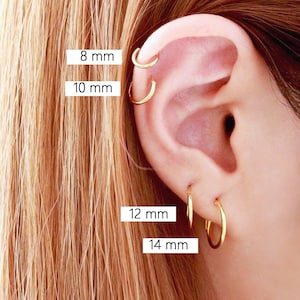 Simple Hoop Earrings / Gold Plated Silver Hoops / Piercings / Goldfilled Hoop Piercing / Pair of Gold Hoops / Minimalist Hoops