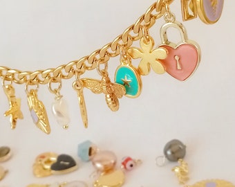 Créez votre propre bracelet avec charms, choisissez le design de votre bracelet avec les pendentifs et charms que vous préférez, cadeaux personnalisés pour filles