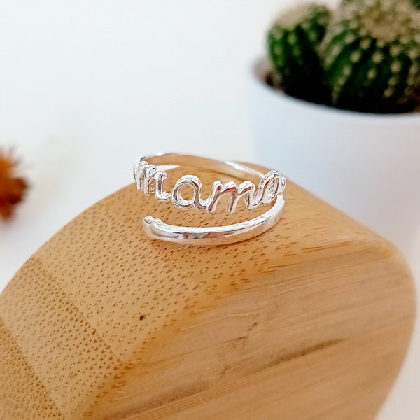Mama Ring, verstellbarer offener Silberring, Geschenkring für Mutter, verstellbarer Sterling Silber Ring zum Verschenken an Mama