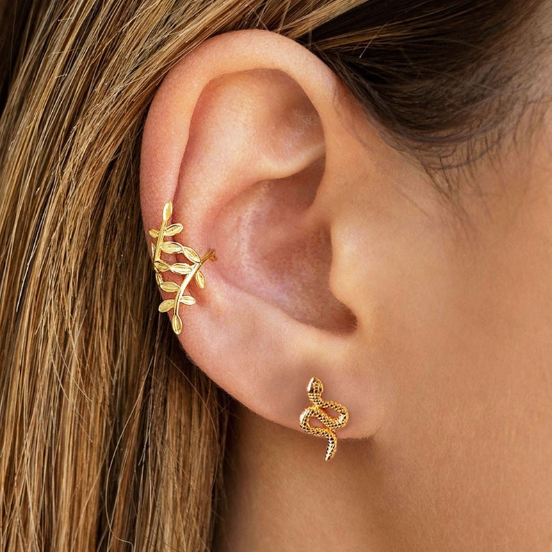 Gold plated Ear Cuff Earring Cartilage Earring without hole Etsy