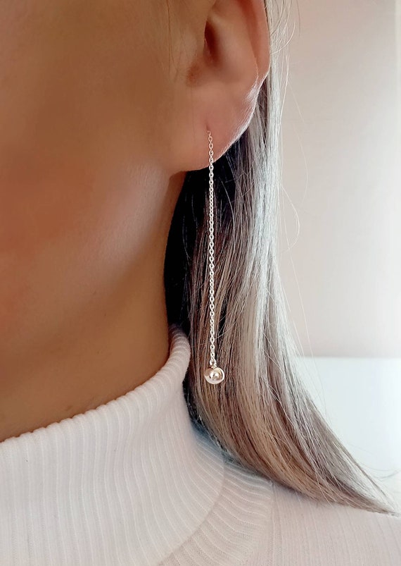 Dainty chain earrings sale