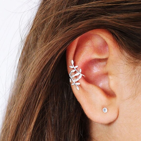 Silver Ear Cuff Earring Ear Earring without hole Silver Ear Etsy