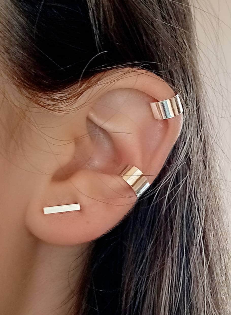 Non Pierce Full Ear Cuff Shiny Silver Smooth Ear Cuff Earring Without Hole Simple Smooth 925 Silver Ear Cuff Cartilage Earrings No Hole Etsy
