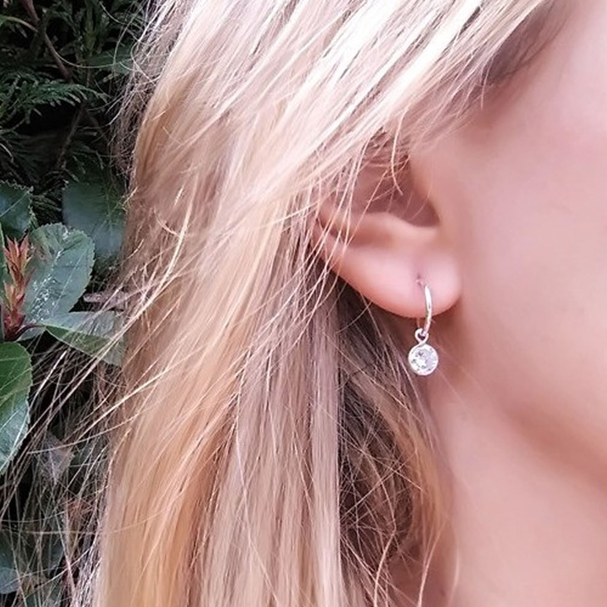 925 Sterling Silver 14 Mm Silver Hoop Earring - Etsy