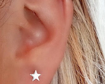 Silver Star Earrings, Small, Simple and Minimalist Earrings in the Shape of a Star in 925 Sterling Silver, Sterling Silver Mini Star Studs - Etsy Silver Star Earrings, Small, Simple and Minimalist Earrings in the Shape of a Star in 925 Sterling Silver, Sterling Silver Mini Star Studs - Etsy