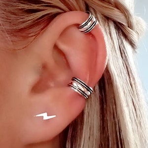 Orecchini di cartilagine d'argento, EarCuff per cartilagine, orecchini d'argento, orecchini di polsini dell'orecchio d'argento 925, orecchini di cartilagine
