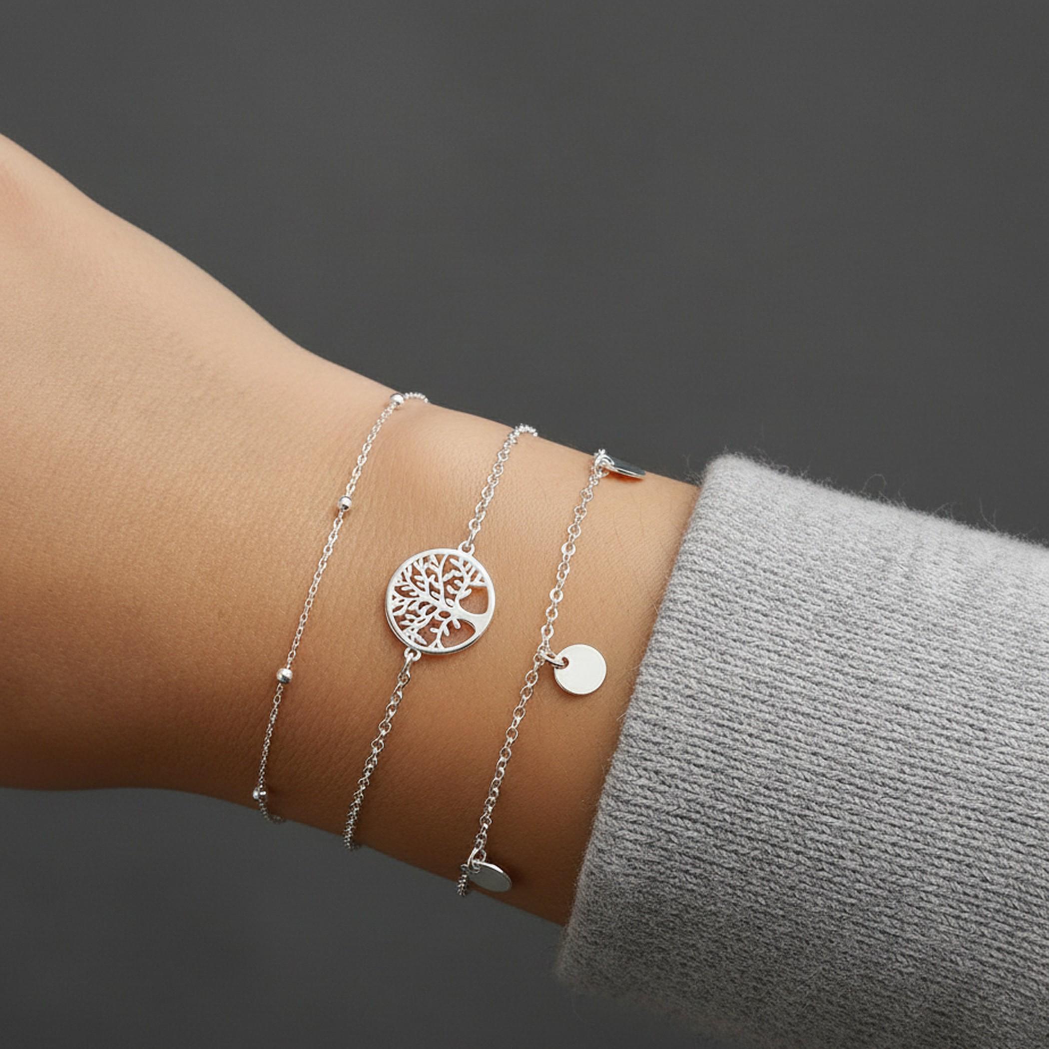 Bracciale Donna Albero Della Vita – Argento 925, Lunghezza Regolabile 17+5 Cm, Con Panno E Confezione Regalo