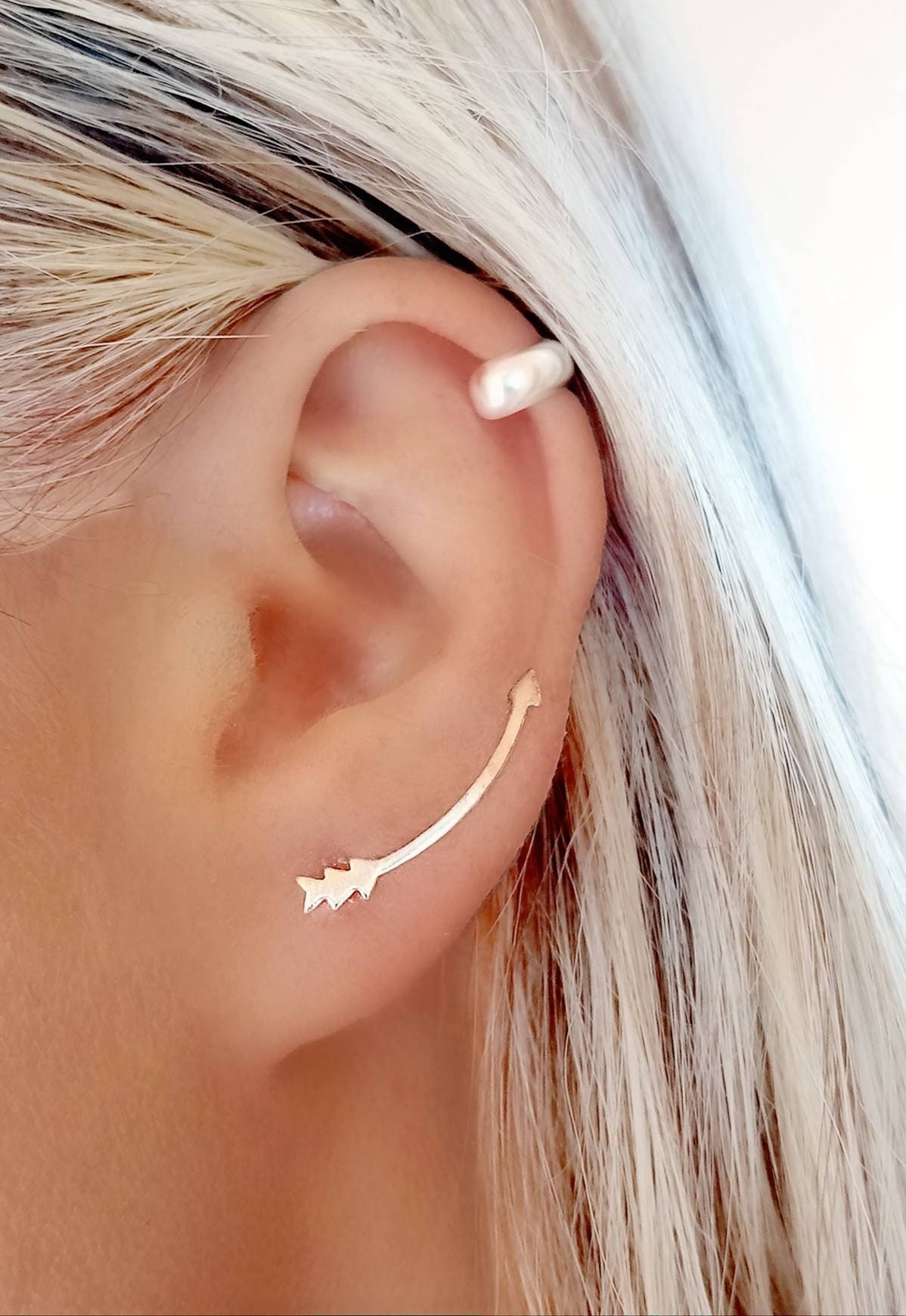 Silver Arrow Climbing Earrings Silver Climbers 925 Sterling Silver Climbing Earrings, Arrow Climbers, earings climbing, arrow earrings