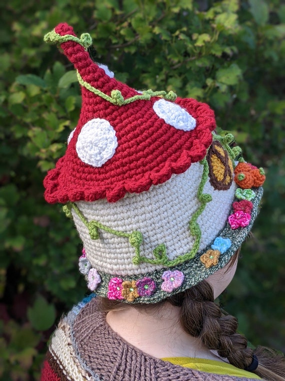 Magic Jellyfish Beet Handmade Vintage Atist Painte Hat
