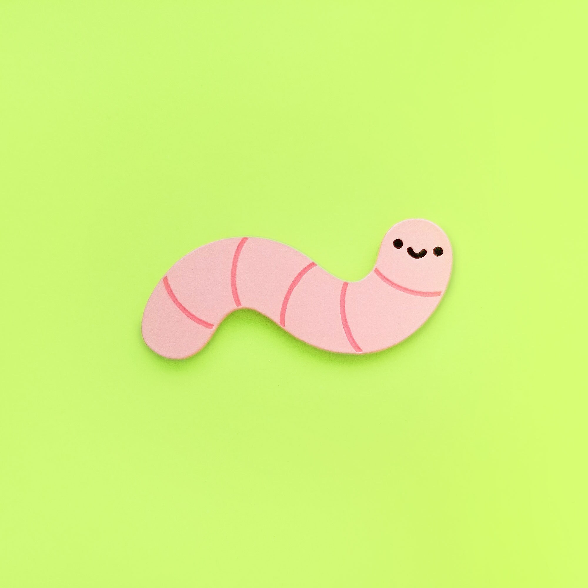 Worm Enamel Pin | Soft Enamel Bug Pin | Cute Dyed Metal Lapel Pin