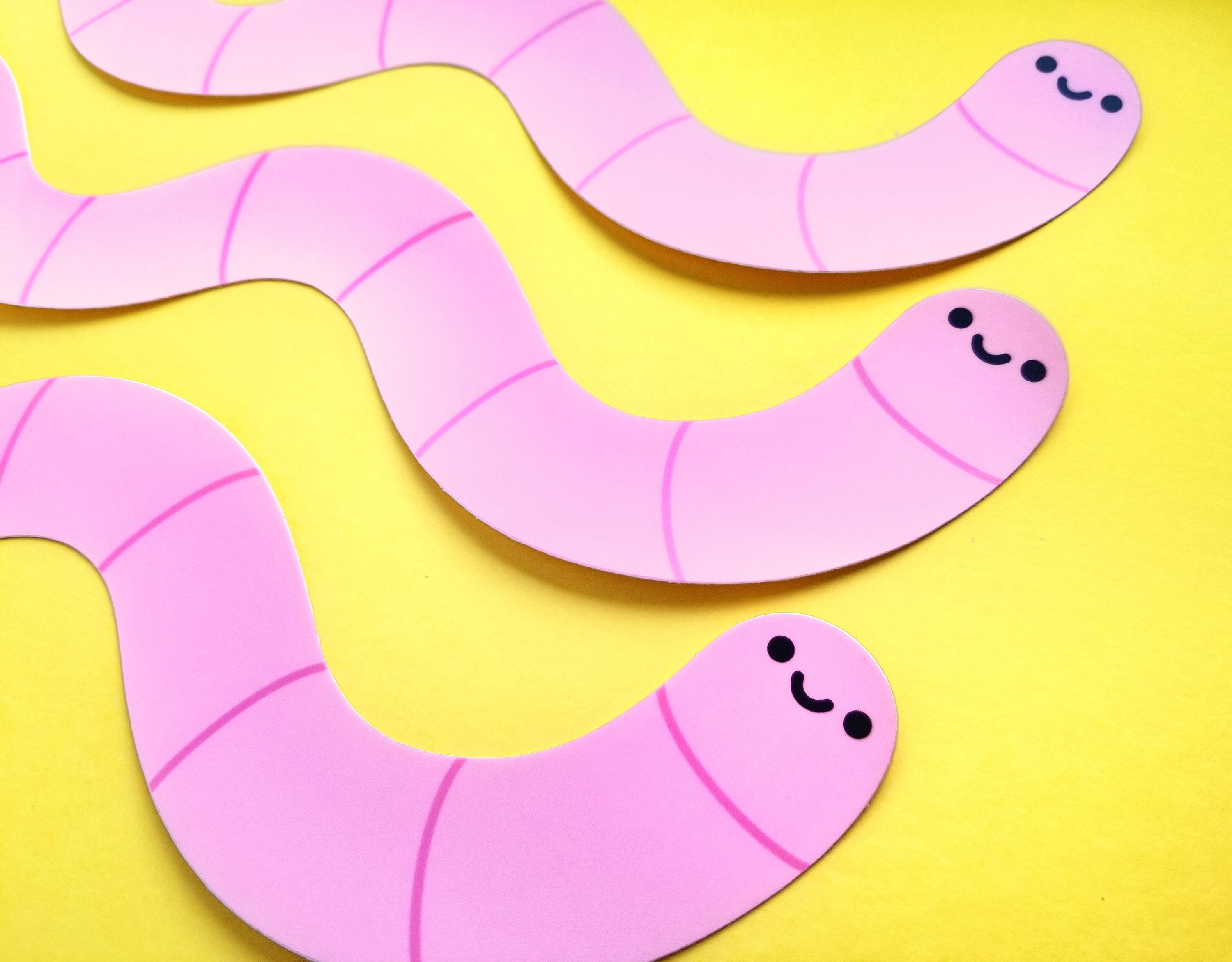 Longboy Worm Sticker | 11.5 in Long Worm Sticker | Cute Earthworm Vin…
