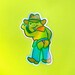 Cowboy Frog Sticker | 3 in Holographic Frog Sticker | Cute Holo Frog Cowboy Vinyl Sticker