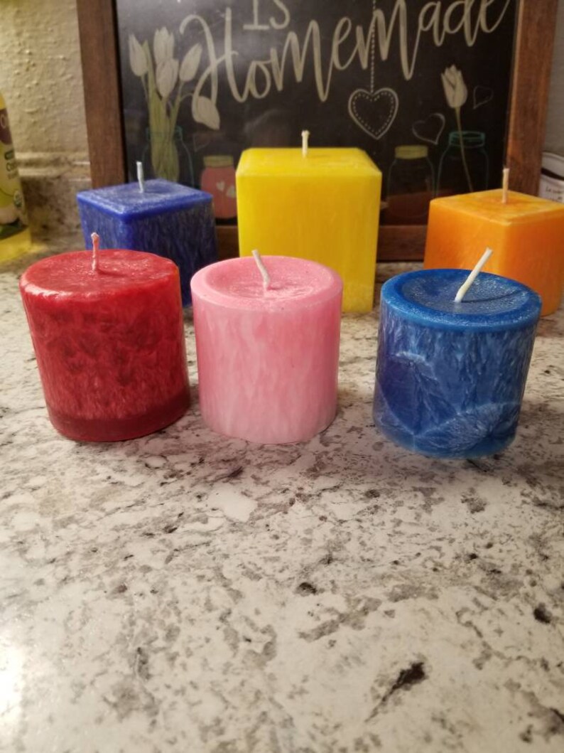 Scented ice palm wax pillar candles Etsy