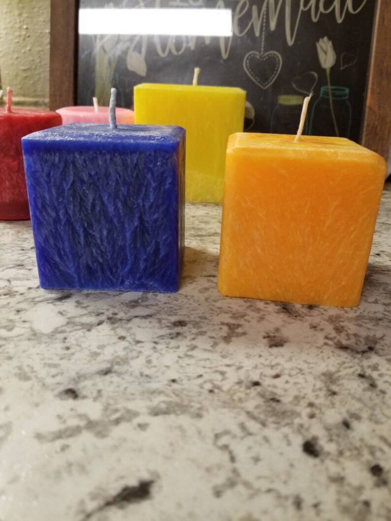 Scented ice palm wax pillar candles Etsy