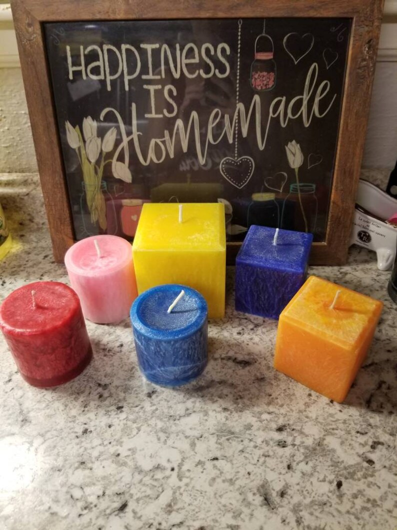 Scented ice palm wax pillar candles Etsy