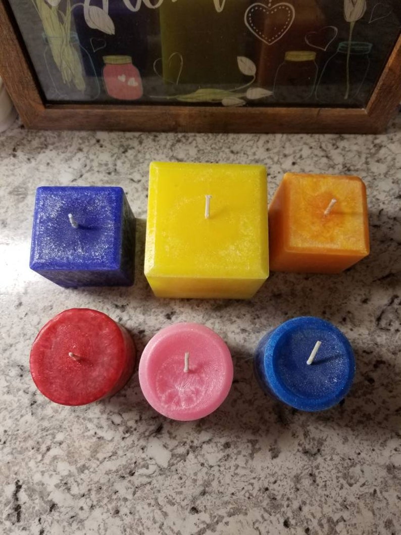 Scented ice palm wax pillar candles Etsy