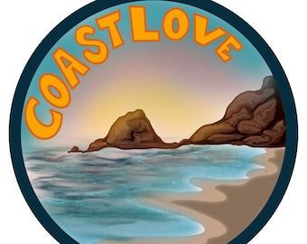 Coast Love Beach Vinyl Sticker