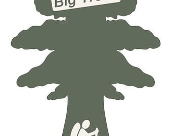 Retro “Big Trees” Hike Humboldt Vinyl Sticker – Vintage Air-Freshener Inspired Design