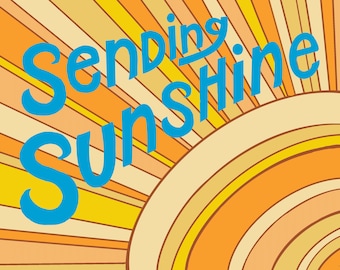 Sending - Sunshine - Greeting Card - Illustrated - Blank - Cheerful - Colorful