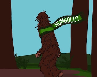 Humboldt Big Foot Illustrated Greeting Card