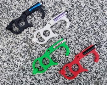 Sanitary Door Hook - Door Opener / Hook and Stylus - Works with Touchscreens- ATM Compatible - 3D Printed - Germ Free, Touch Free -Key chain