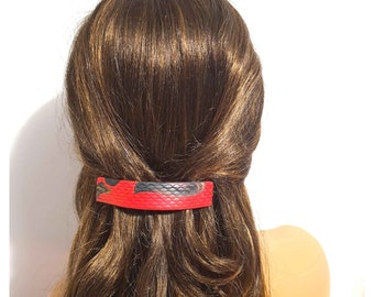 Extra Large Hair Clip Barrettes in Blue, Black and Red, Handmade in the UK, Unique  Strong Hair Clips will hold lots of hair in place