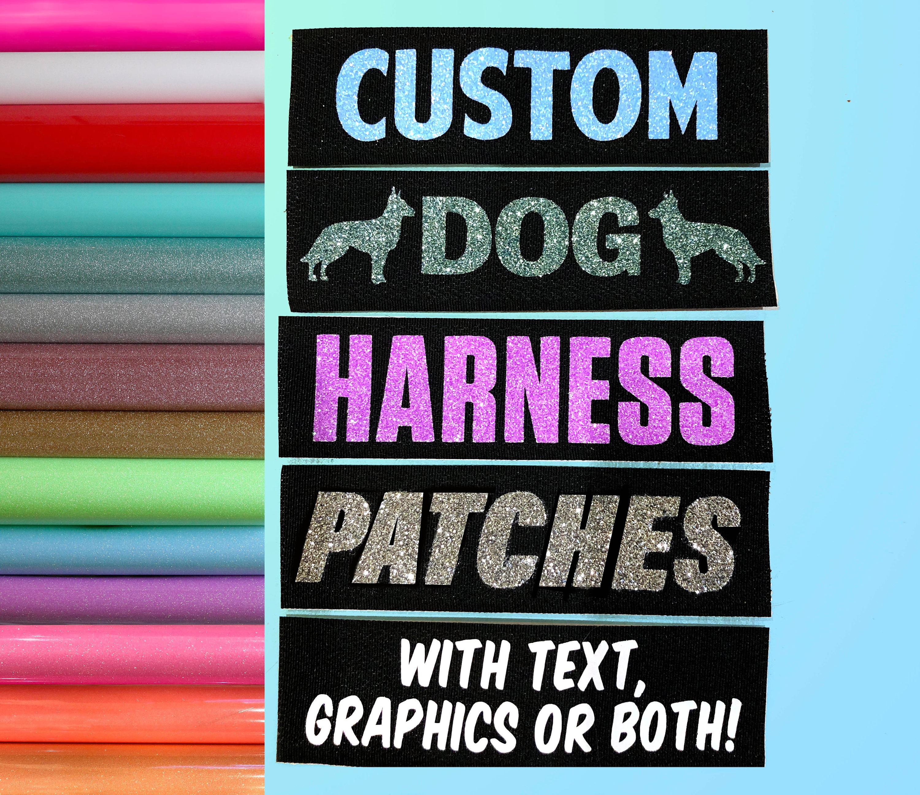 Personalized Custom Dog Harness Patches With Glitter or Etsy