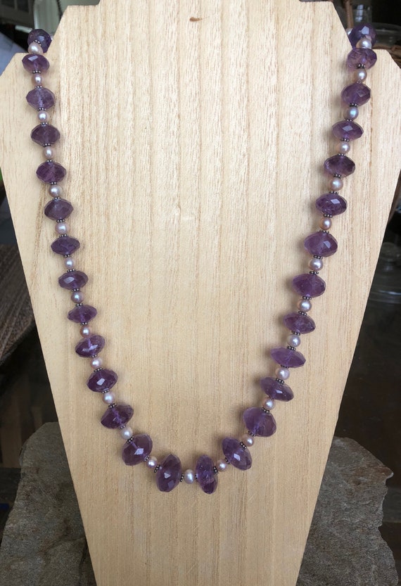Amethyst and Pink Pearl Calm Seas Hard Surf Necklace - Etsy
