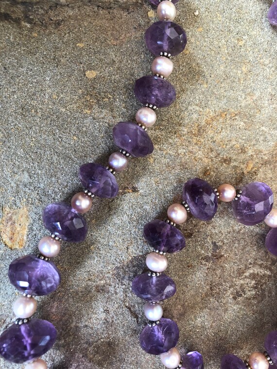 Amethyst and Pink Pearl Calm Seas Hard Surf Necklace - Etsy