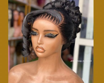 Sculpted Vintage Side-Sweep Updo with Curled Crown