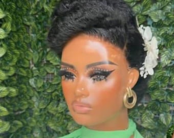 Pre-Styled Afro Glam Wig – Bridal & Special Occasion Ready
