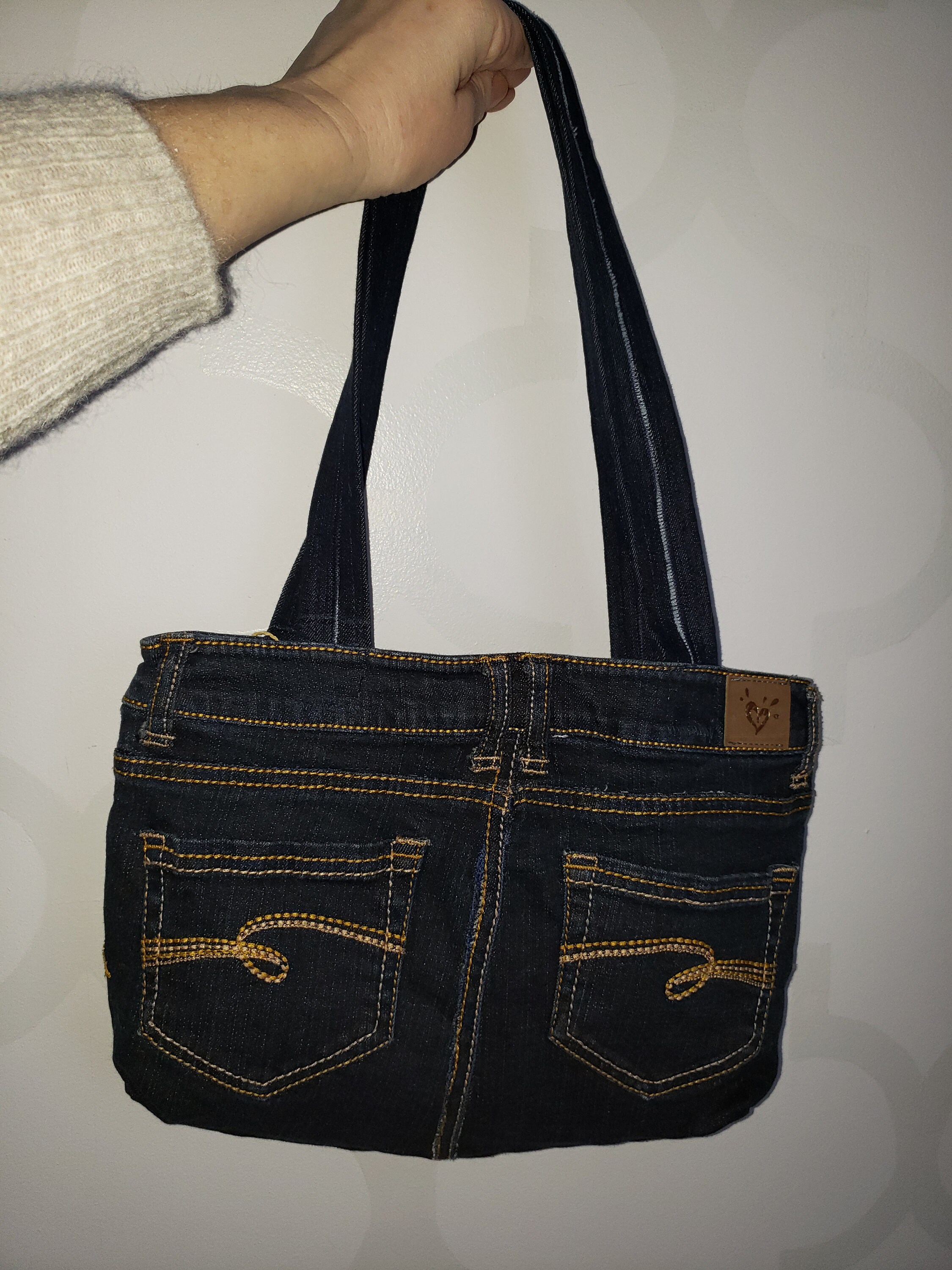 Denim Shoulder Bag Etsy