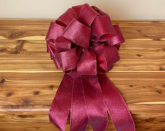 Christmas Tree Topper Bow, Tree Topper Bow, Red Christmas Bow