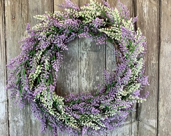 Minimalist Wreath for Front Door, Year Round Wreath, Lavender Astilbe Grapevine Wreath, Front Door Wreath, Spring Summer Winter Fall Wreath