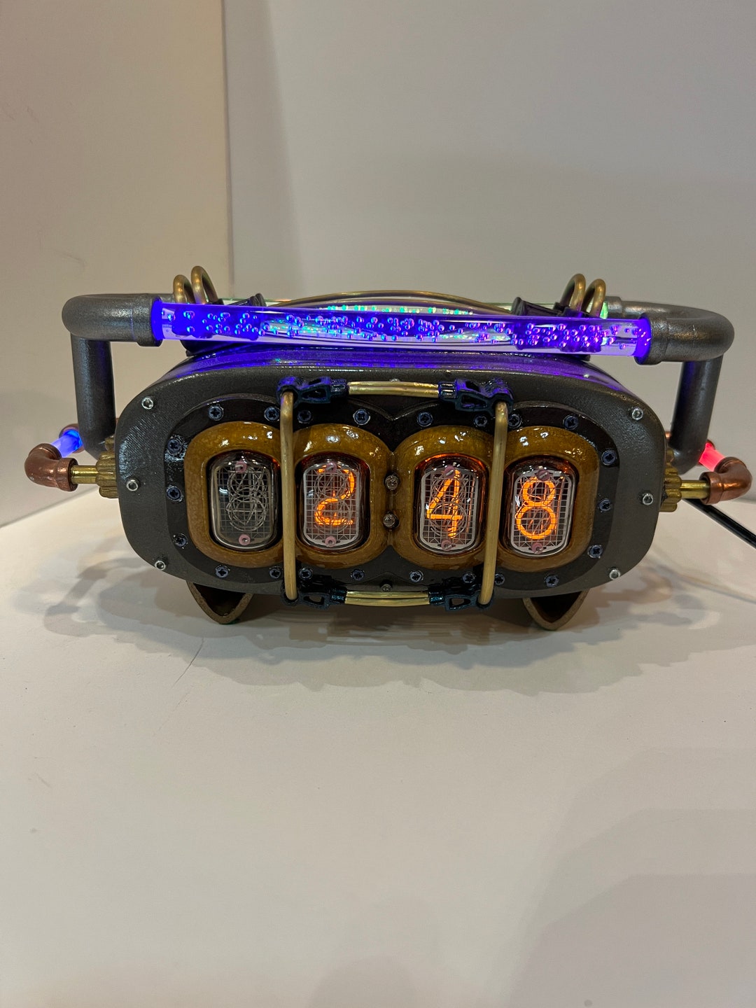 Steampunk Style Nixie Desk Clock Etsy