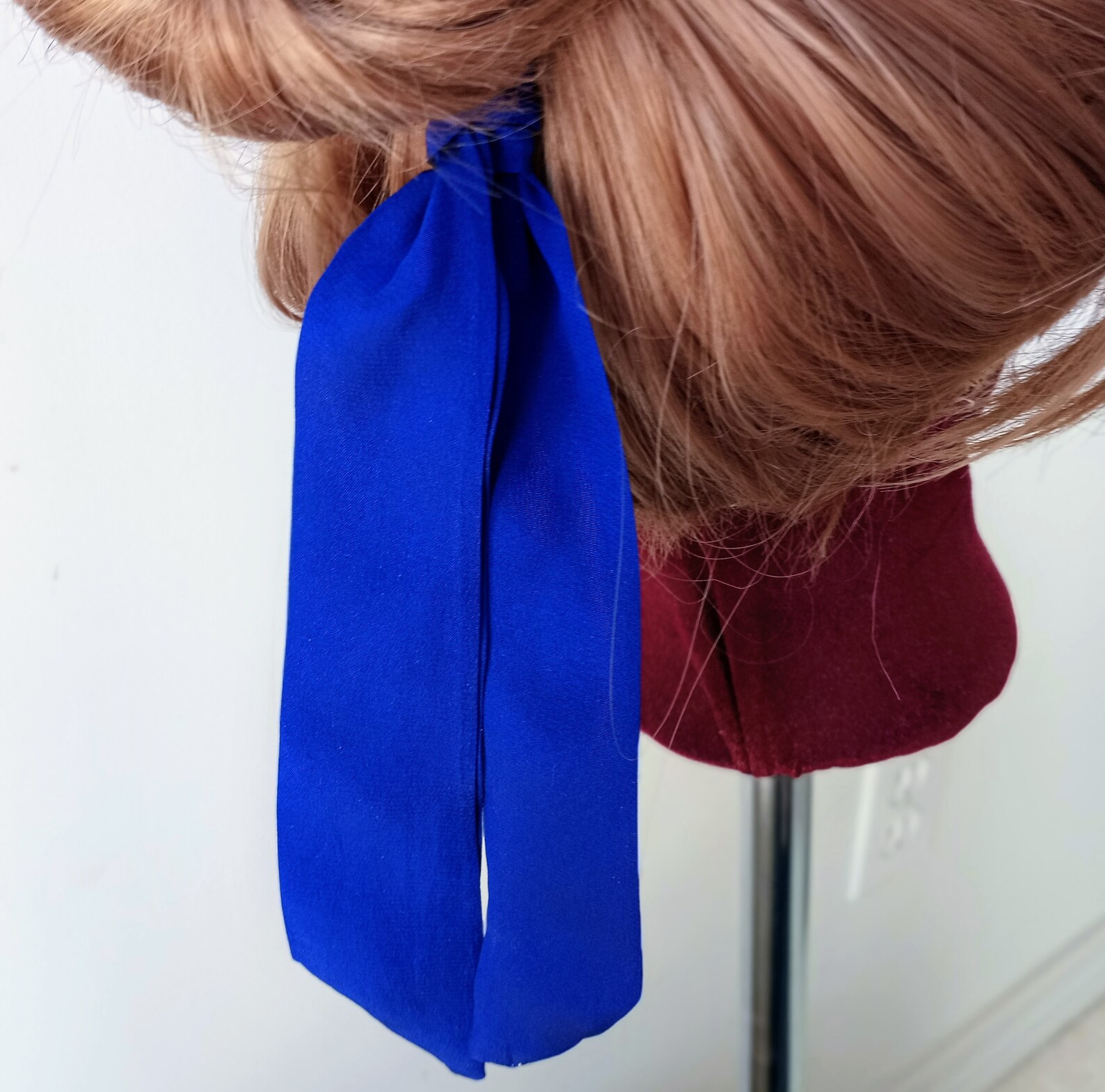 Hair Ribbon 100 Pure Silk Bow Knot Tie Blue Hair Jewel Tone Etsy