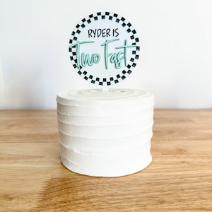 Two Fast Cake Topper|Two Fast Checkered Birthday|Race Car Birthday|Checkered Birthday