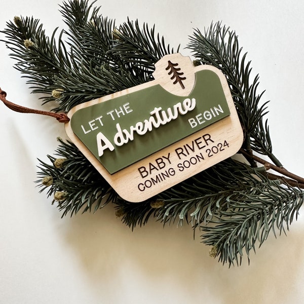 Pregnancy Announcement National Park Ornament|Expecting Ornament|Baby on the Way Camping Ornament