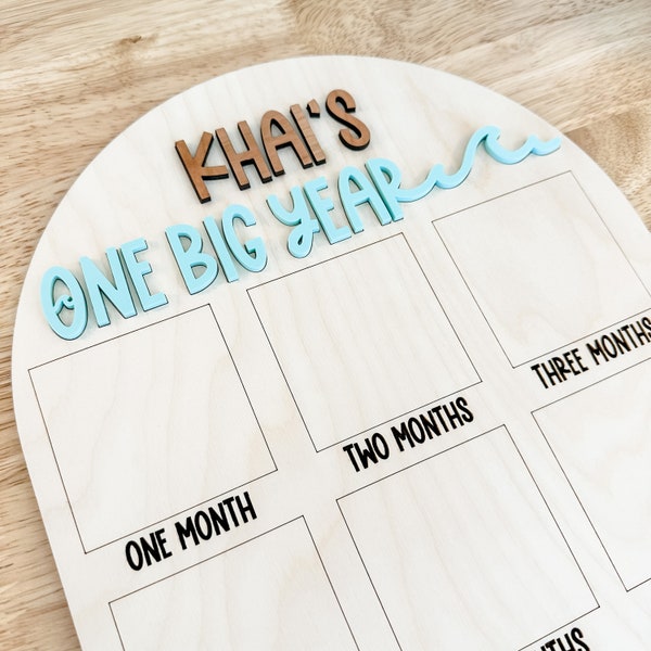 Wave First Year Birthday Board|Beach Themed Milestone Board|The Big One Birthday Theme|One Year of Baby Board