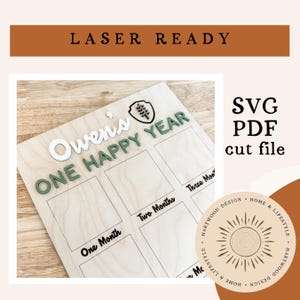 One Happy Camper First Year Birthday Boar|SVG Laser Cut File | Camping Theme Digital Download