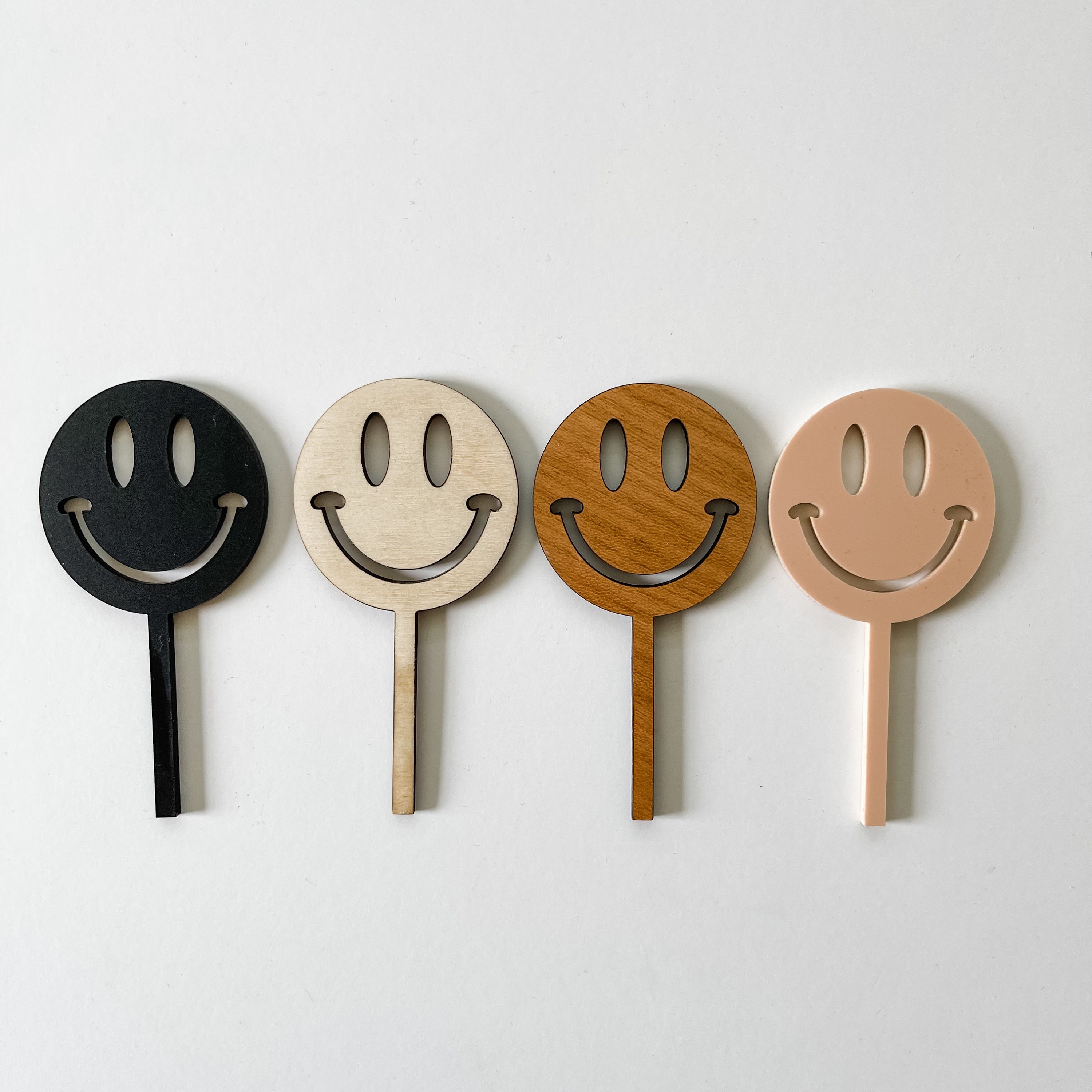 Smiley Face Acrylic Cupcake Toppers – Birch Bar + Co.